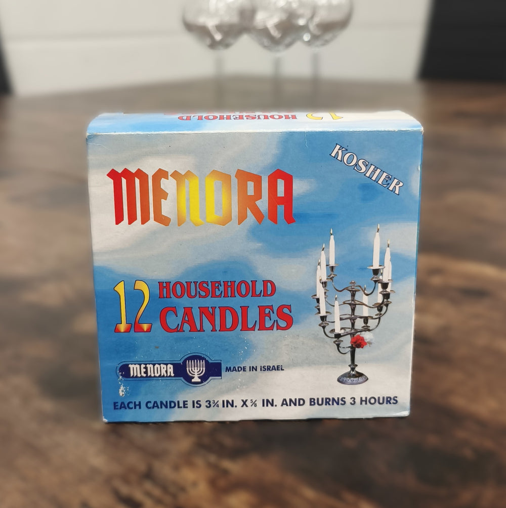 12 Menora Kerzen (weiß)